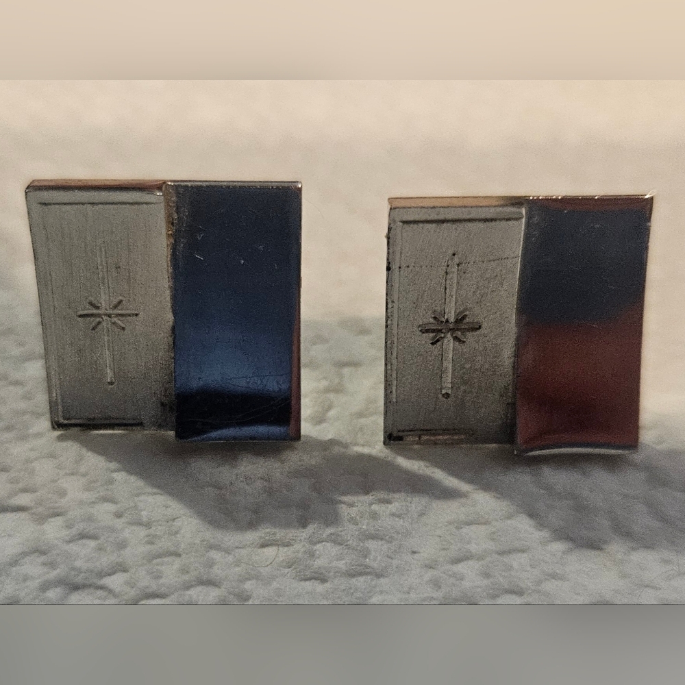 Unique Offset Silver Cufflinks with Engravement